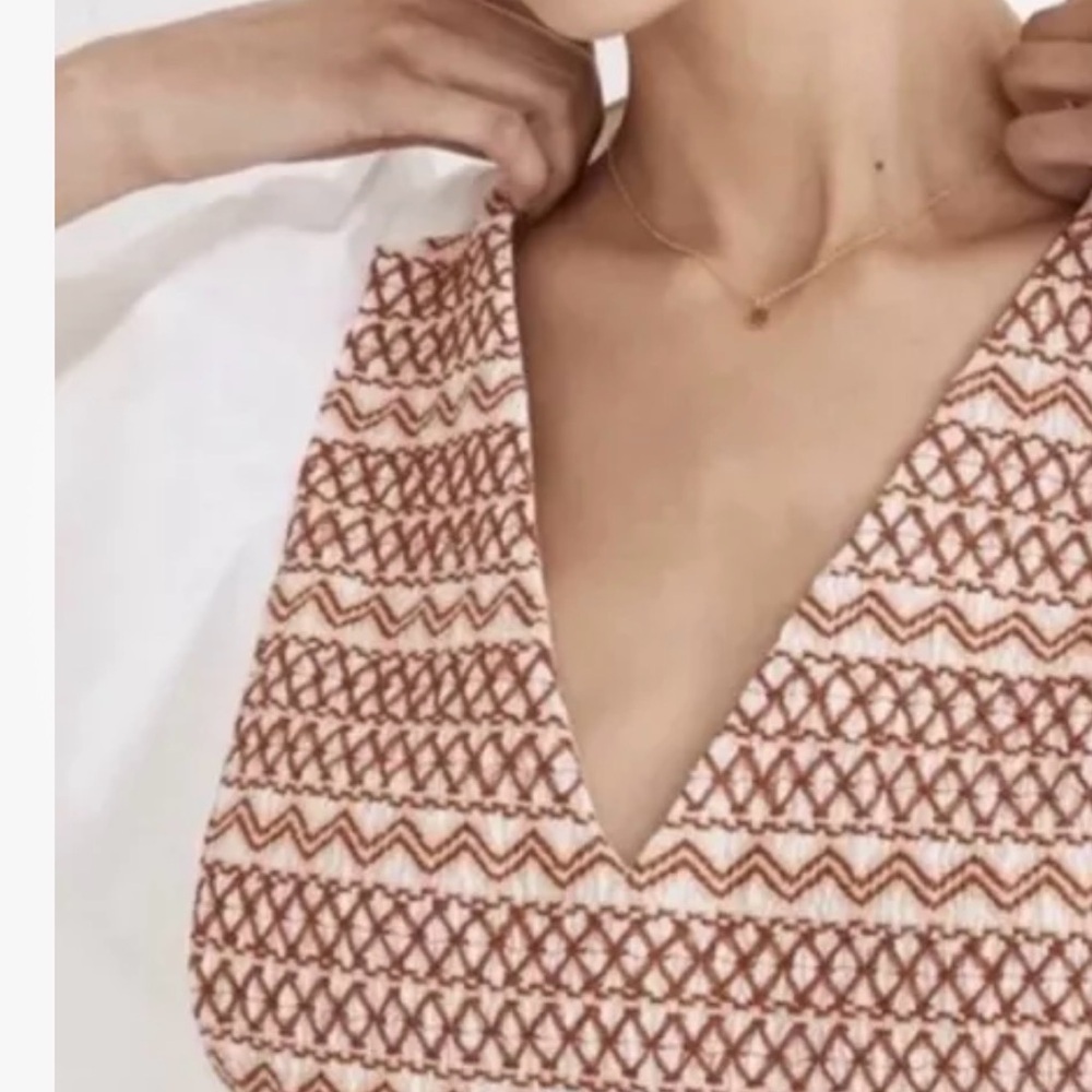 Madewell White Dress with Red Accents - Picture 2 of 6